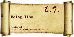 Balog Tina névjegykártya